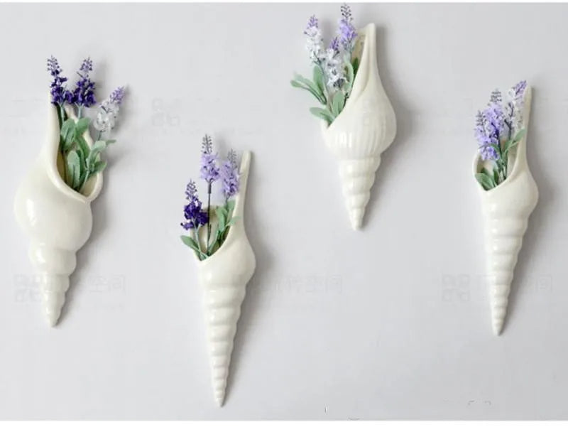 Coastal Charm Seashell Wall Vase