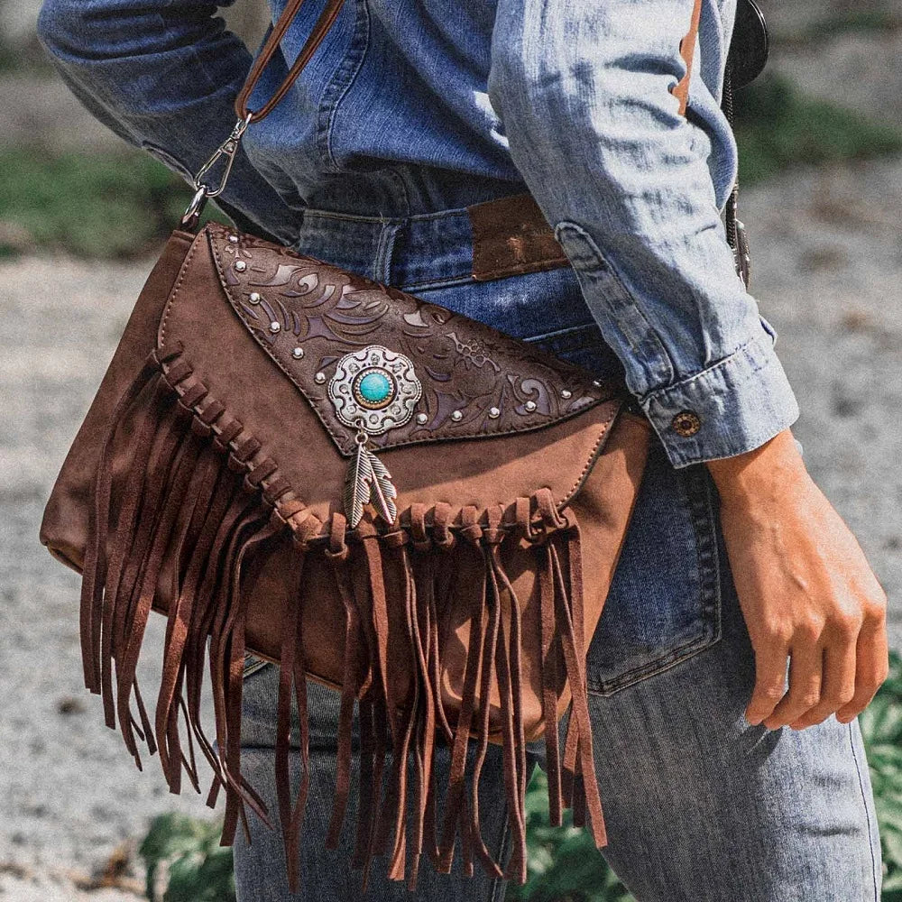 Navaho Dream Leather Fringe Bag