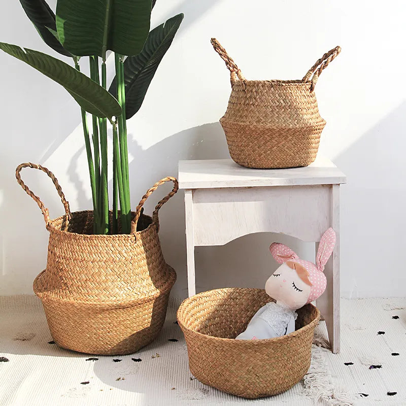 Nature's Nest Hand-Woven Wicker Flowerpot Holder