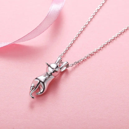 Mischievous Feline Pendant & Chain