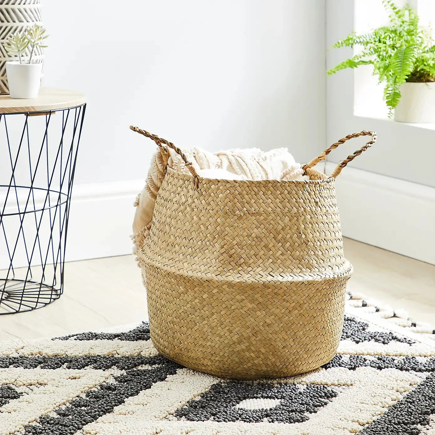 Nature's Nest Hand-Woven Wicker Flowerpot Holder