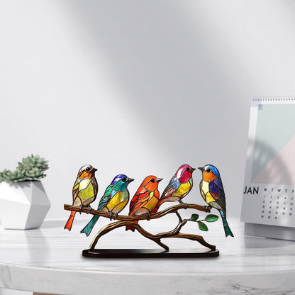 Stained Acrylic Birds Set