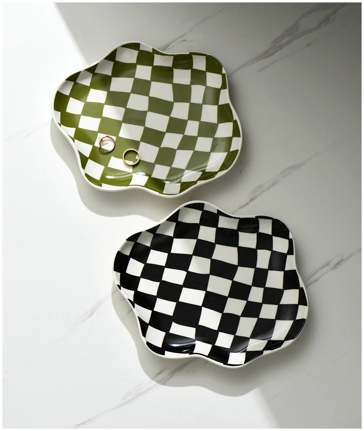 Vintage Checkered Organizer Tray