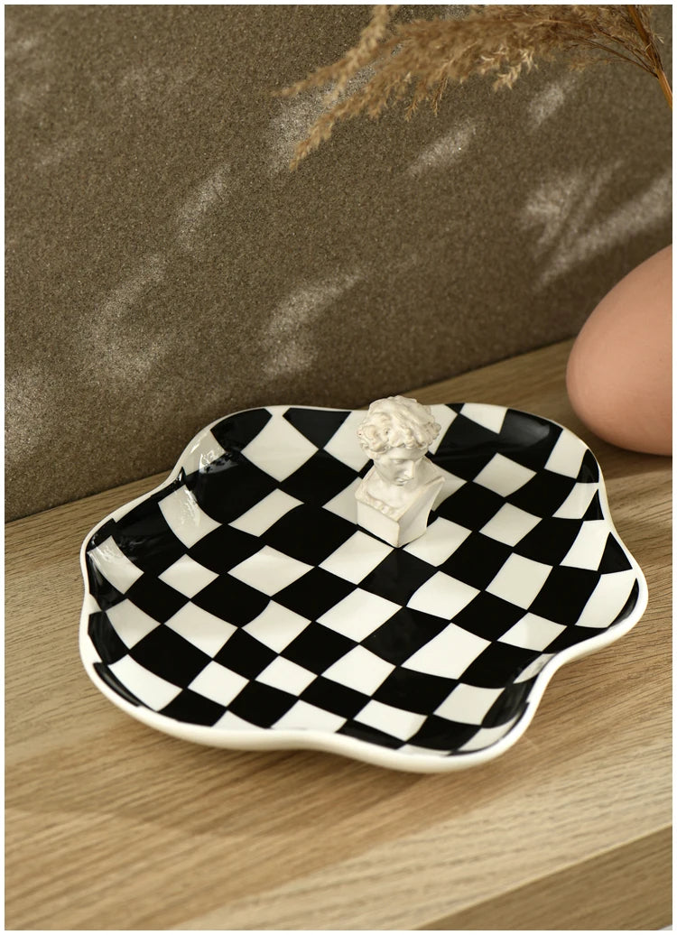 Vintage Checkered Organizer Tray