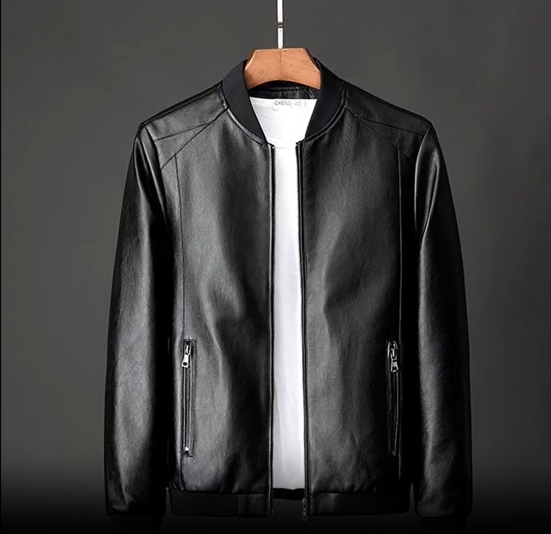 Street Style Leather Bomber Jacket