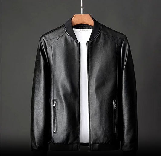 Street Style Leather Bomber Jacket