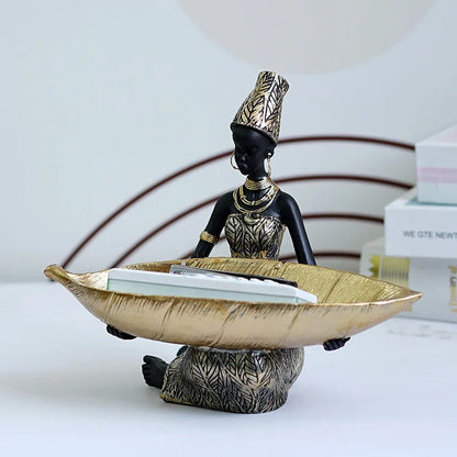 Elegant African Queen Resin Tray