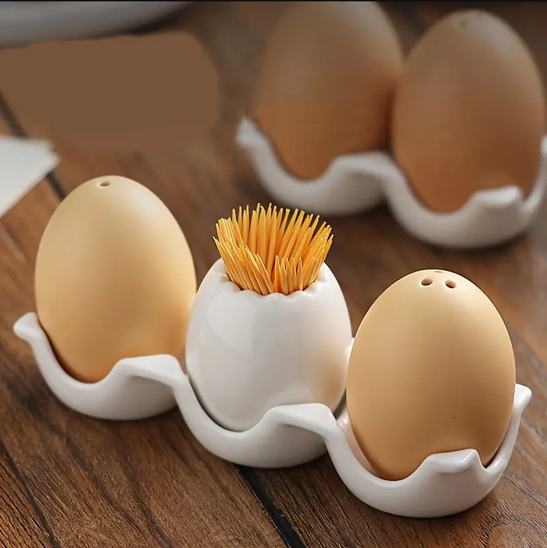 Egg-Shaped Salt & Pepper Shakers