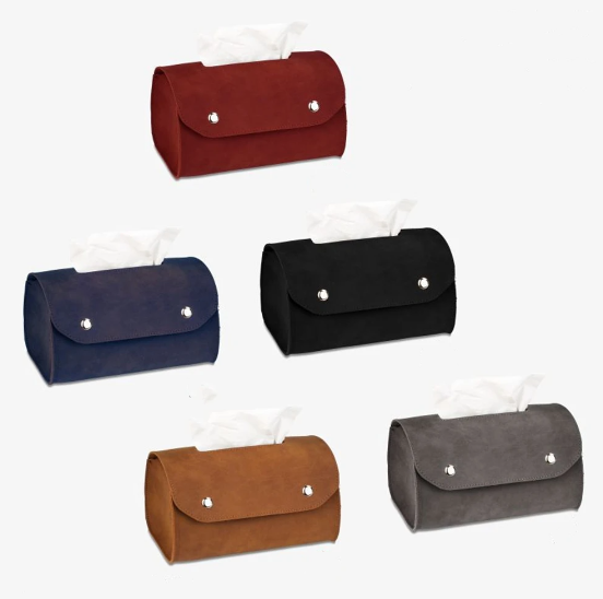 Retro Leather Tissue Box