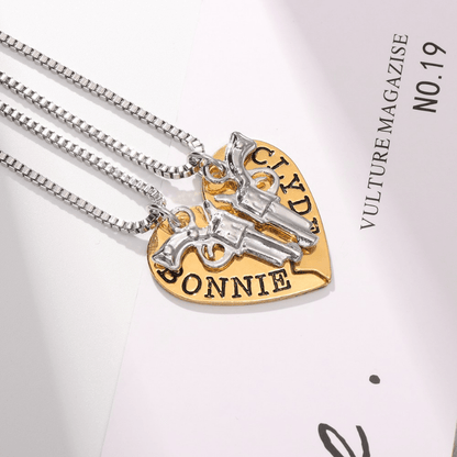 Bonnie & Clyde Love Halves Pendant Set