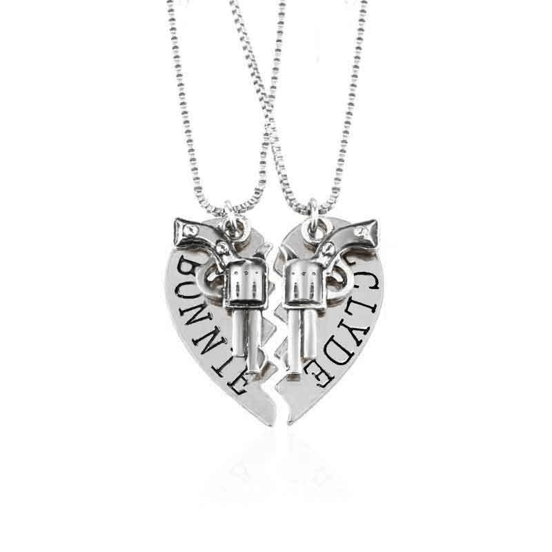 Bonnie & Clyde Love Halves Pendant Set