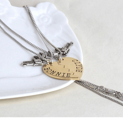 Bonnie & Clyde Love Halves Pendant Set