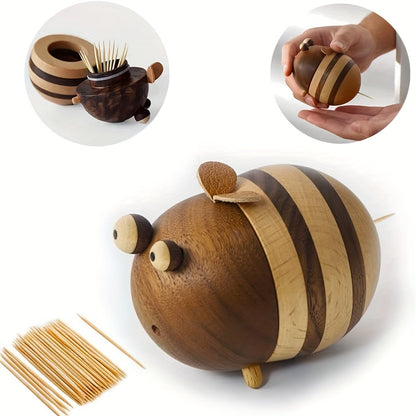 Wooden Bee Toothpick Dispenser