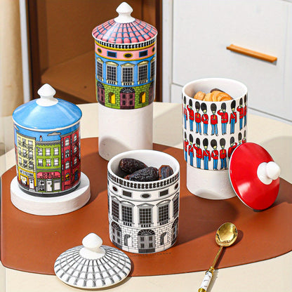 Cityscape Ceramic Canister