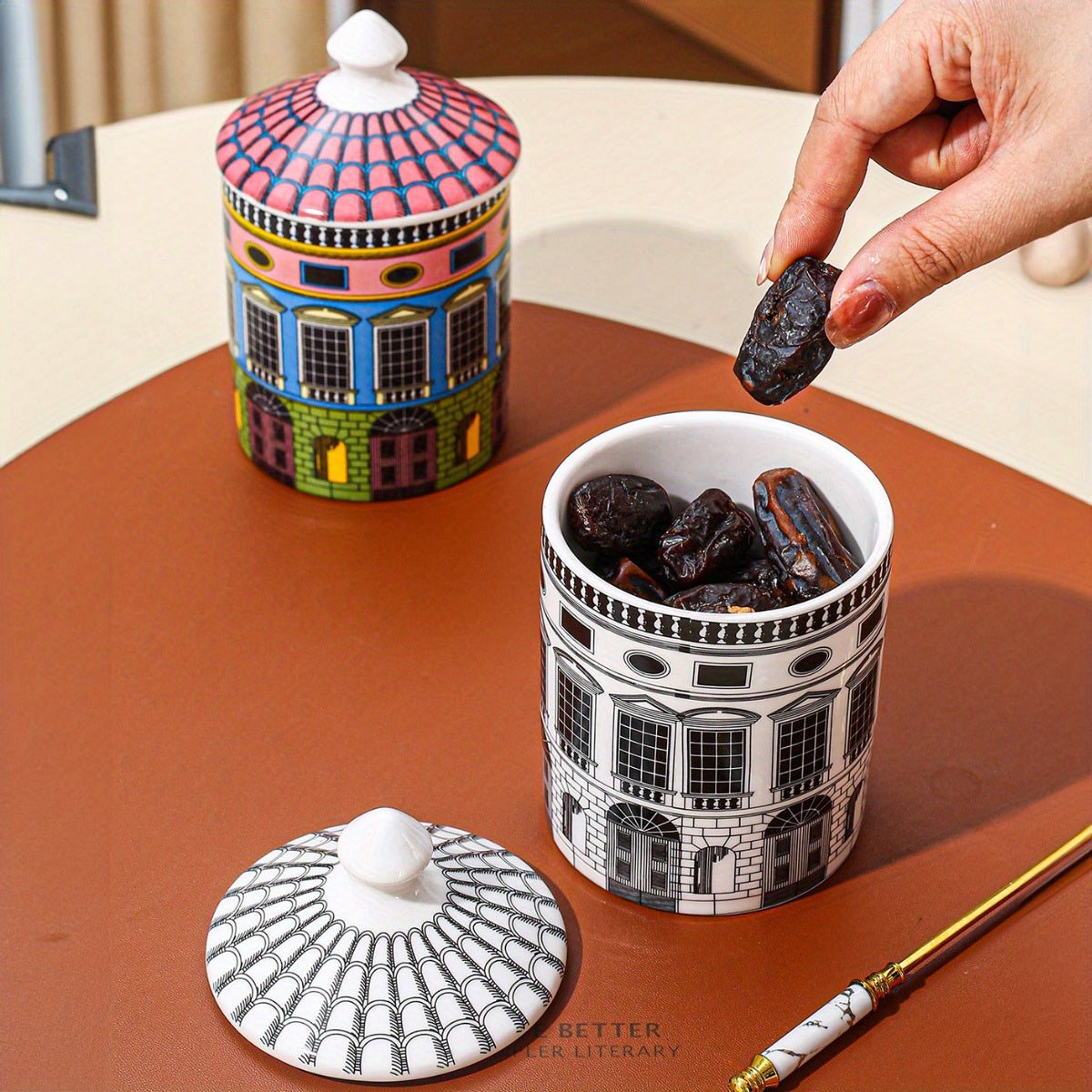 Cityscape Ceramic Canister