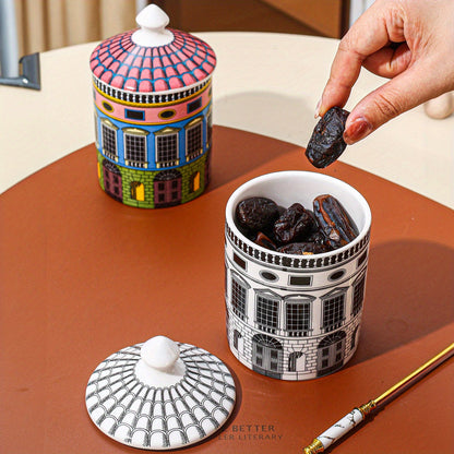 Cityscape Ceramic Canister