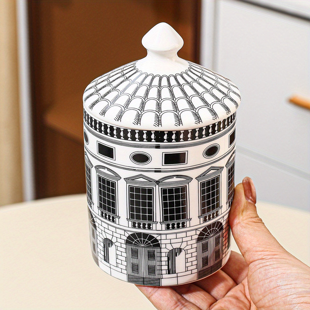 Cityscape Ceramic Canister