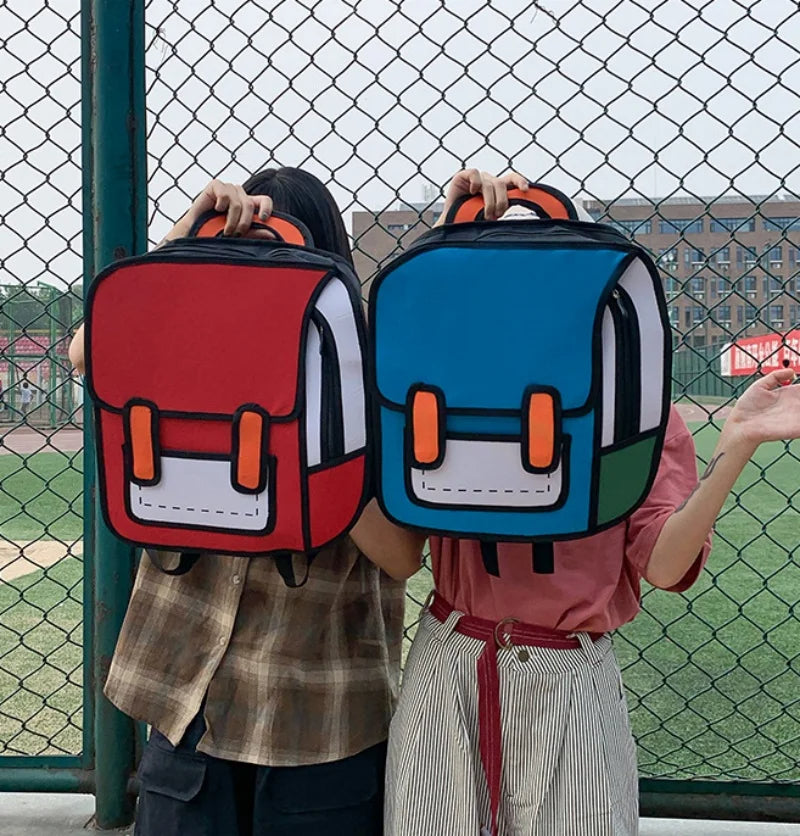 3D Cartoon Canvas Backpack