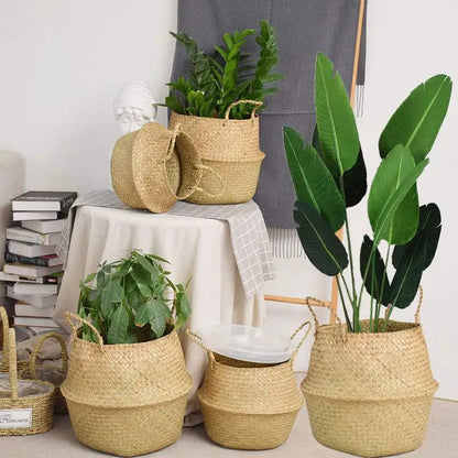 Nature's Nest Hand-Woven Wicker Flowerpot Holder