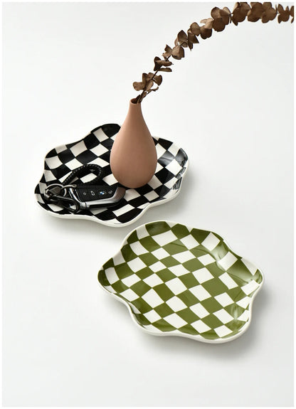 Vintage Checkered Organizer Tray