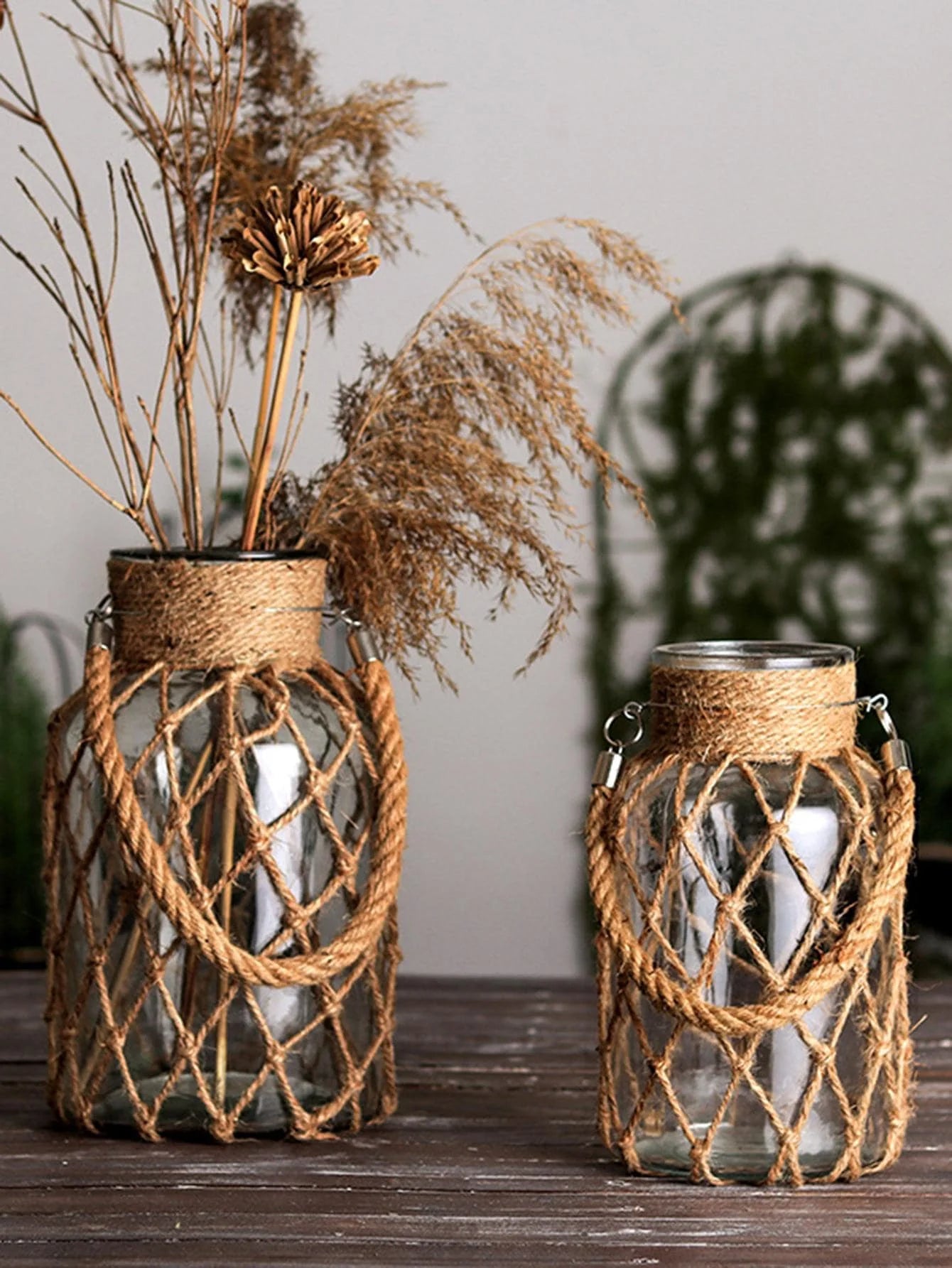 Rustic Hemp Rope Jar