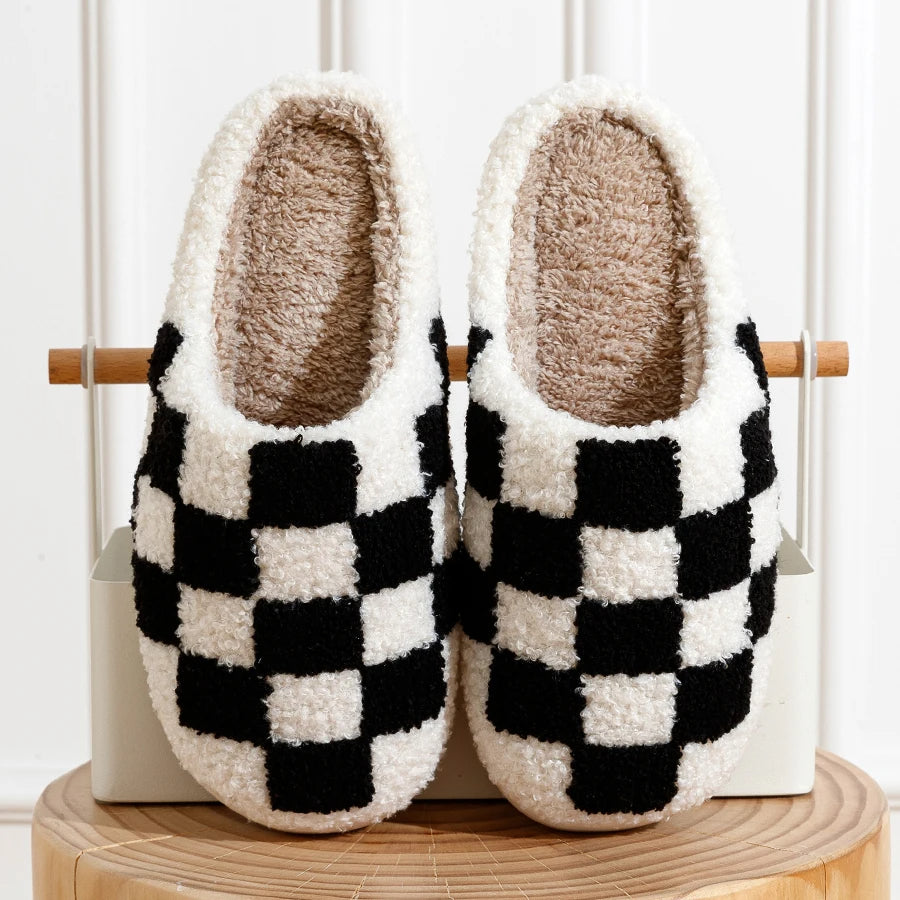 Manor Check Shearling Slippers