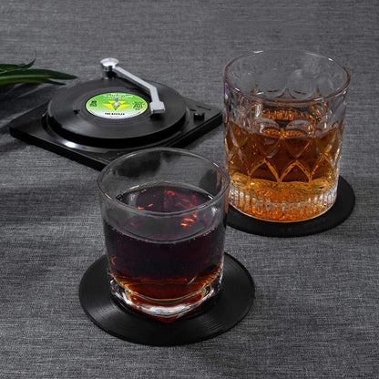 GrooveMaster Vinyl Record Coaster Set