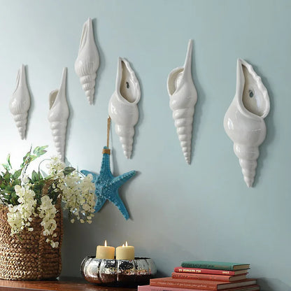 Coastal Charm Seashell Wall Vase