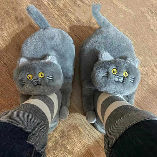 FelineFuzz Plush Cat Slippers