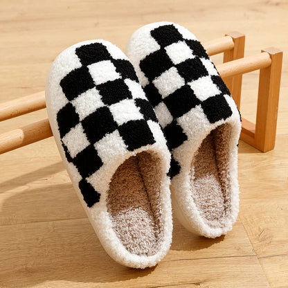 Manor Check Shearling Slippers