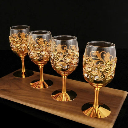 Gilded Splendor Wine Glass Set of 4