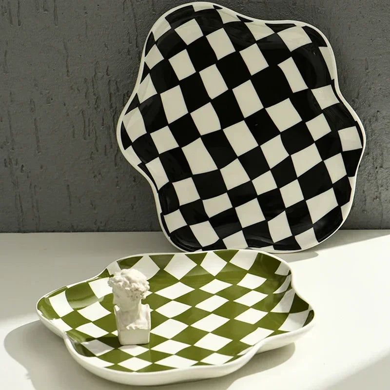 Vintage Checkered Organizer Tray