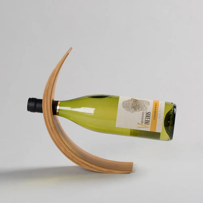 Gravity Balanced Wooden Wine Bottle Stand