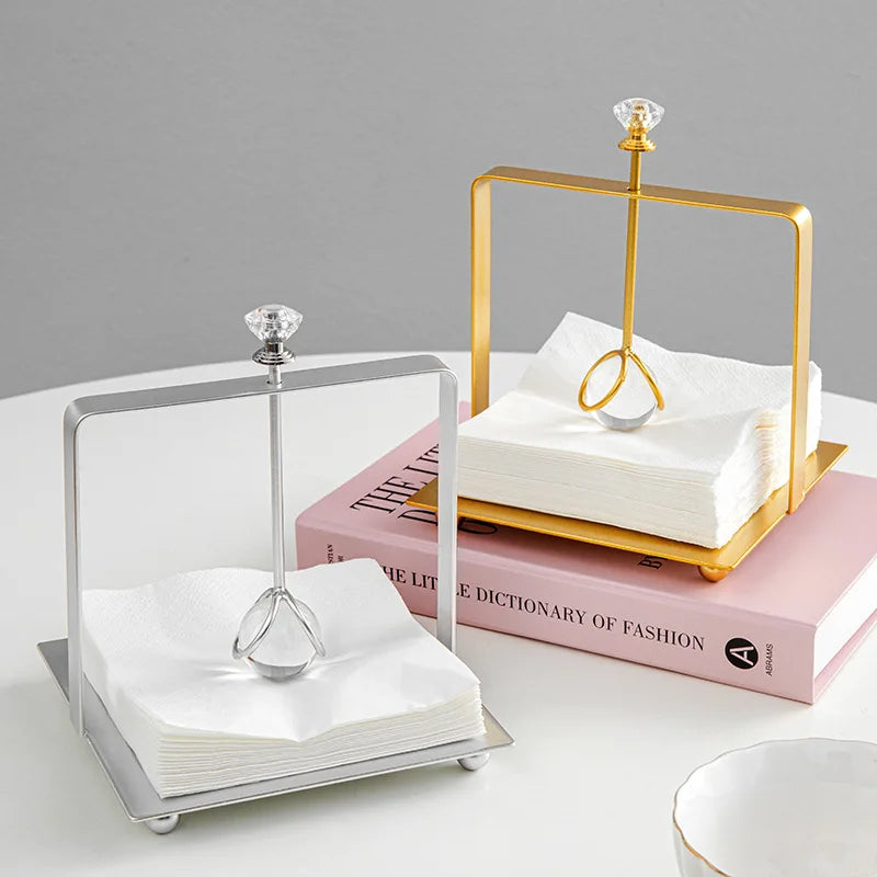 Luxe Crystal-Top Napkin Holder