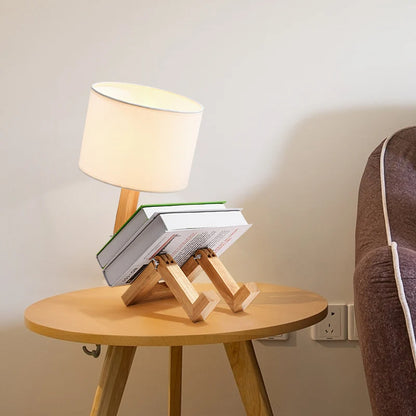 Human Expressions Adjustable Wooden Table Lamp