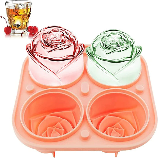 FloralFreeze Rose Ice Mold Tray