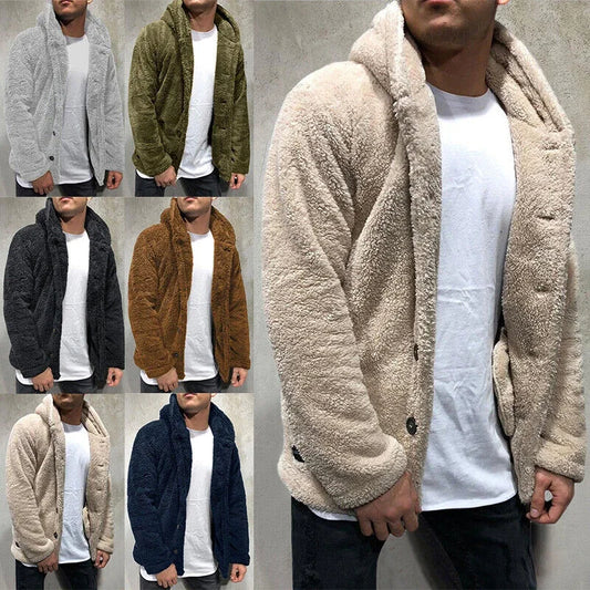 Men's Hooded Teddy Cardigan