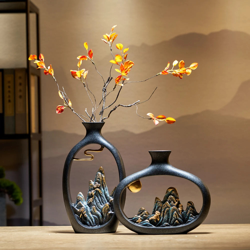 Alpine Aura Mountain Landscape Vase