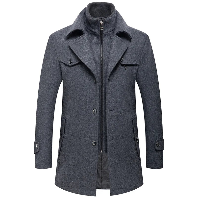 Modern Classic Double Collar Overcoat