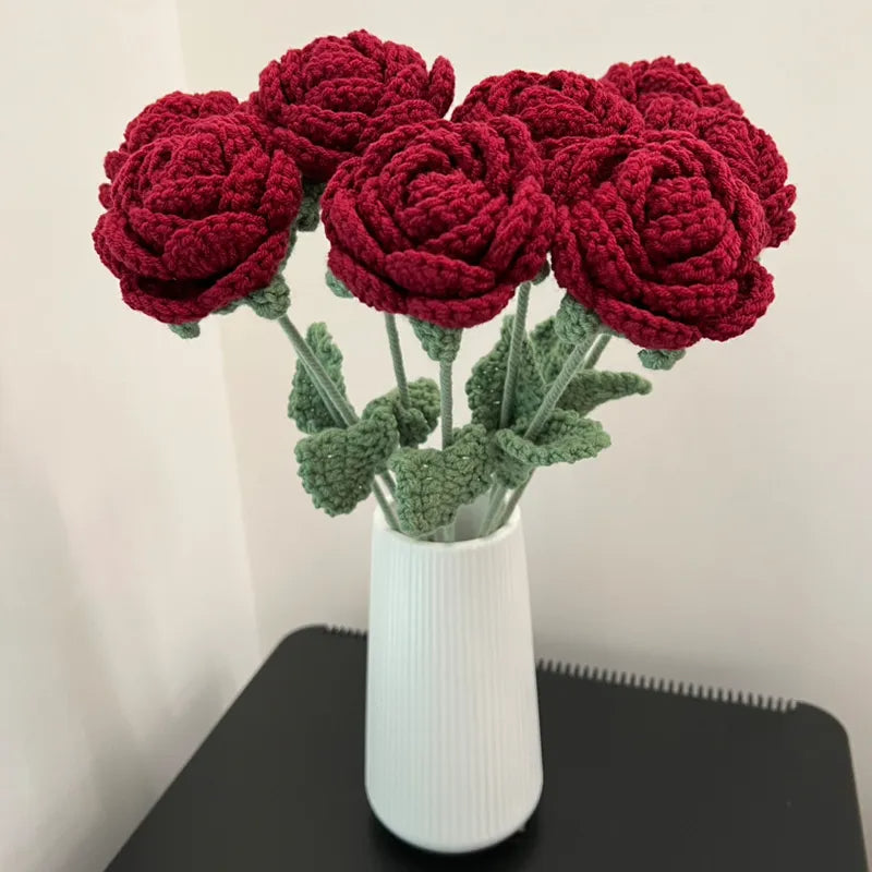 Everlasting Bloom Knitted Rose Bouquet