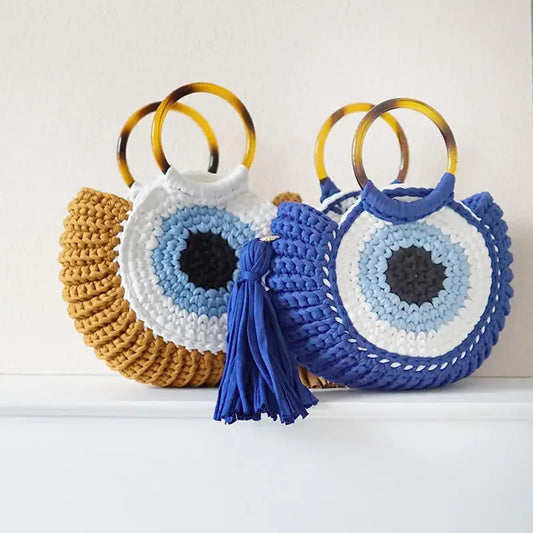 Enchanting Eye Woven Crochet Bag