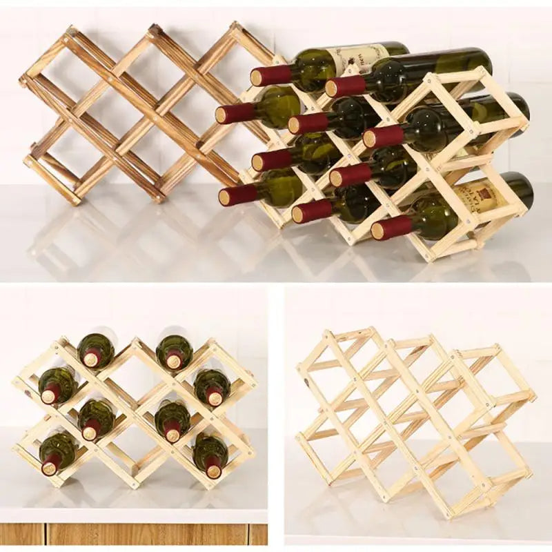 Collapsible Wooden Wine Display Rack