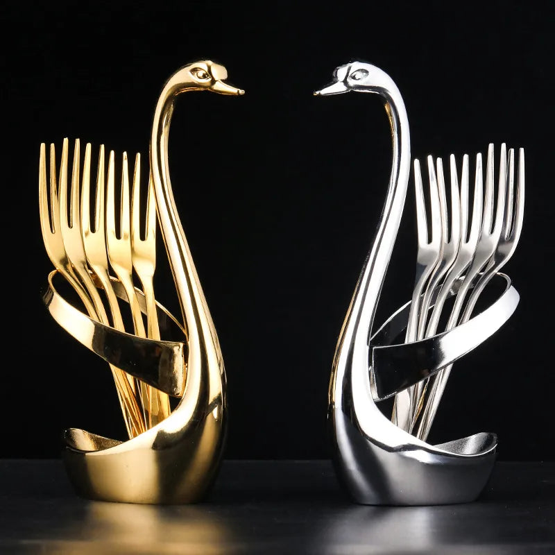 Serenity Swan Tabletop Silverware Set