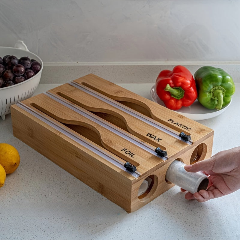 Bamboo Kitchen Wrap Organizer Trio