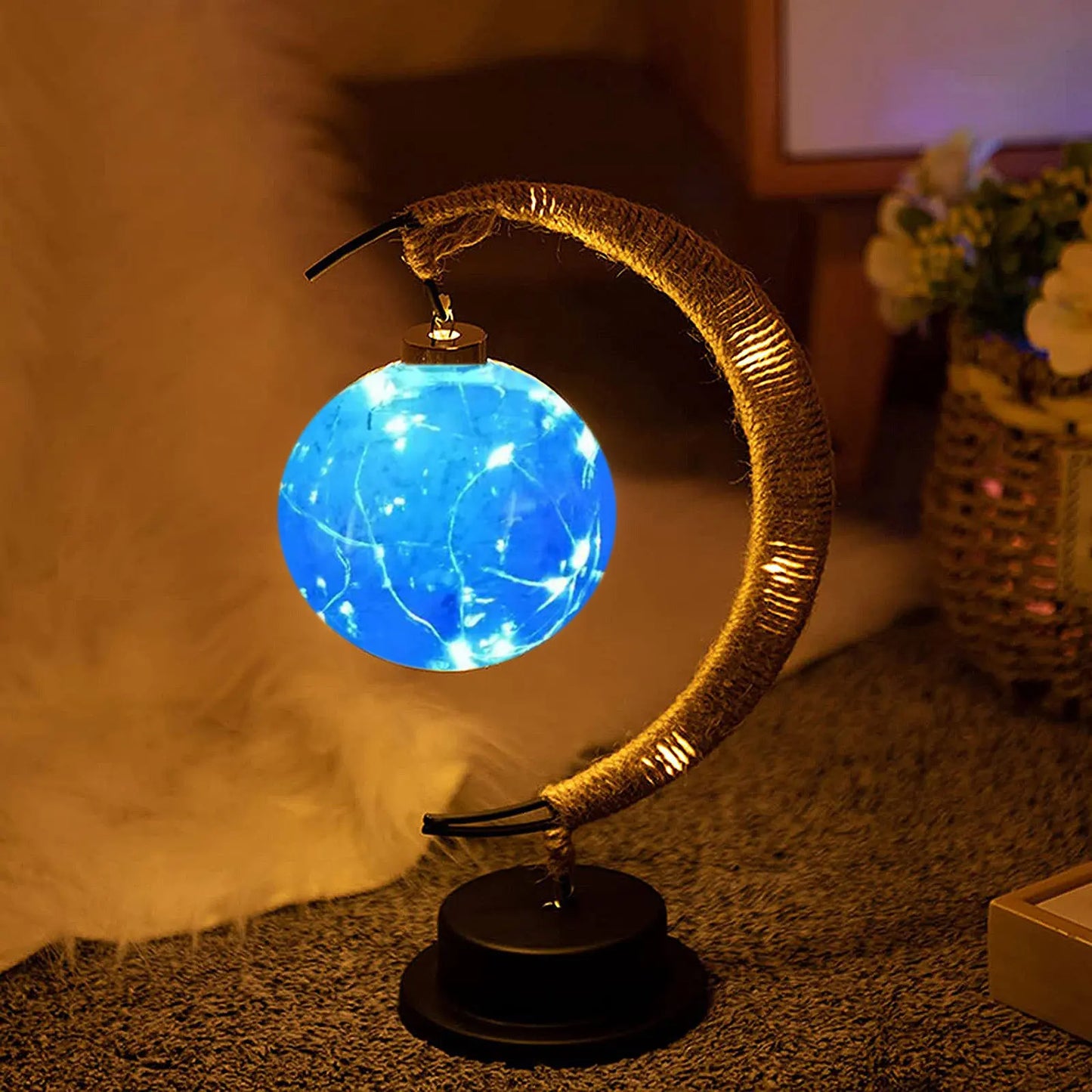 Celestial Glow Hanging Moon Lamp