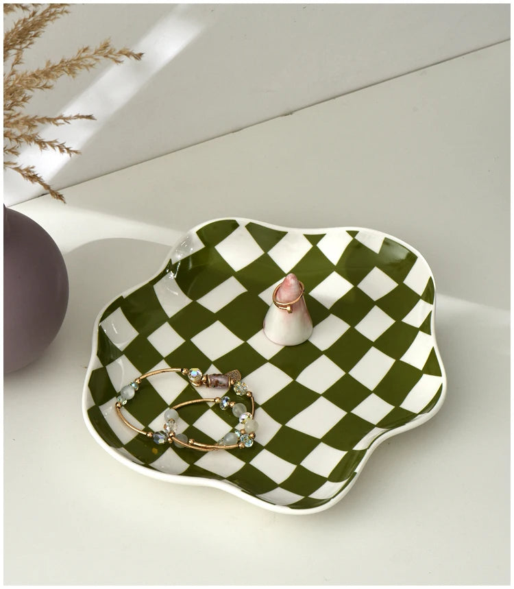 Vintage Checkered Organizer Tray