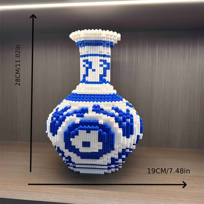 Mosaic Blue Building Block Vase