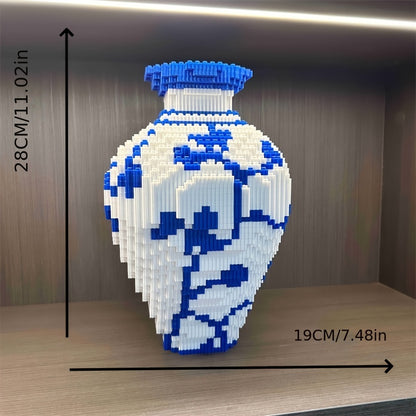 Mosaic Blue Building Block Vase