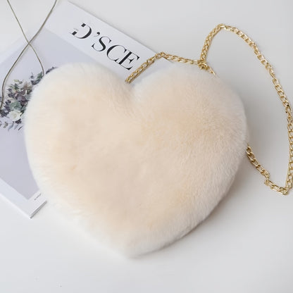 LoveFluff Heart-Shaped Plush Purse