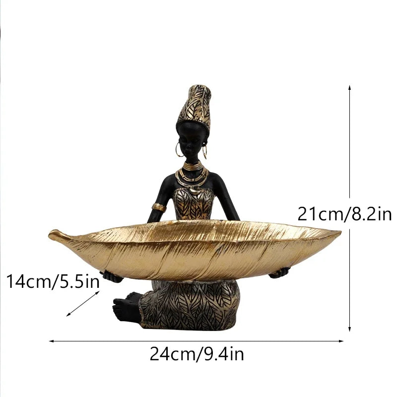 Elegant African Queen Resin Tray